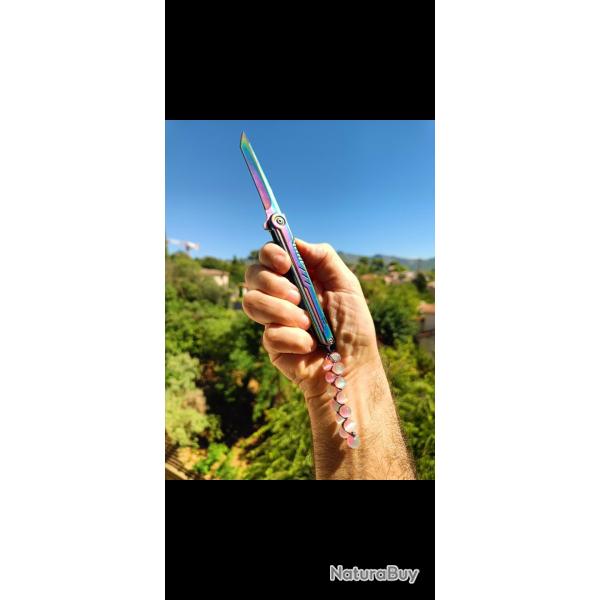 Couteau arc en ciel dpt PVD dcoratif