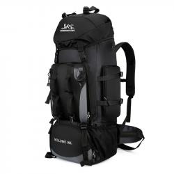 Sac à Dos de Randonnée 90L Etanche Oxford Résistant Trekking Camping Escalade Voyage Plein Air Noir