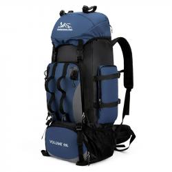 Sac à Dos de Randonnée 90L Etanche Oxford Résistant Trekking Camping Escalade Voyage Plein Air Bleu