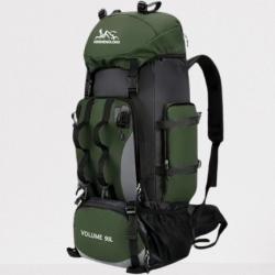 Sac à Dos de Randonnée 90L Etanche Oxford Résistant Trekking Camping Escalade Voyage Plein Air Vert
