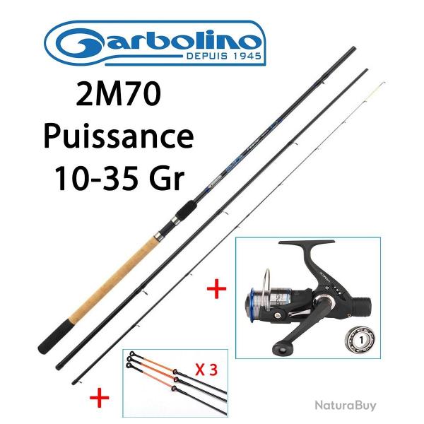 Ensemble Feeder Garbolino Bullet Picker 2M70 + Moulinet anglaise / feeder Garbolino viper