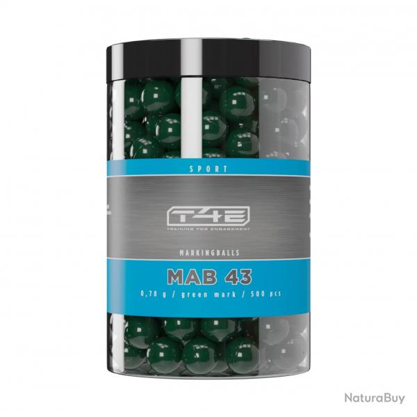 Munition Umarex T4E Billes PEINTURE VERTE CAL.43 X500