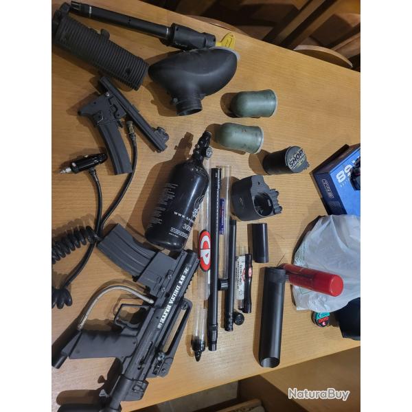 Vends pack paintball, BT delta lite, canon CP , leaders, pots , 2 masques dye I4 , bouteilles ...