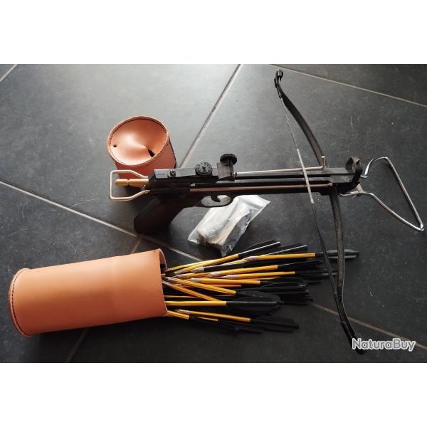 Pistolet arbalte, 36 flches, 3 cordes
