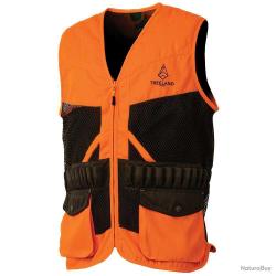 Gilet Treeland orange déperlant 20 cartouchières polyester coton