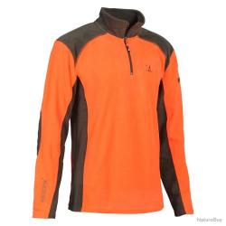 Polo Polaire Orange 220g m² Polyester Col Zippé CE