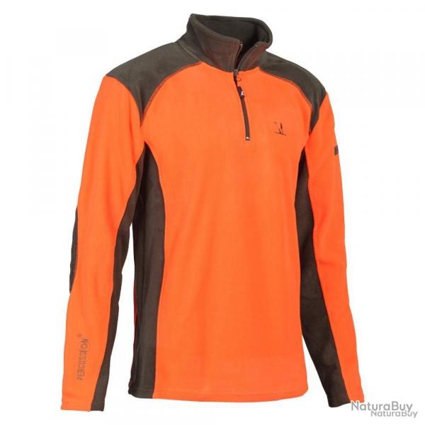 Polo Polaire Orange 220g m Polyester Col Zipp CE
