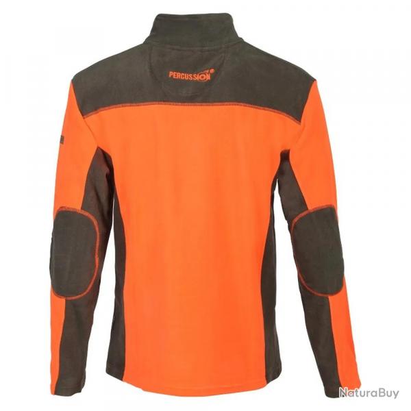 Polaire Percussion Orange 220g m Polyester Col Zipp CE