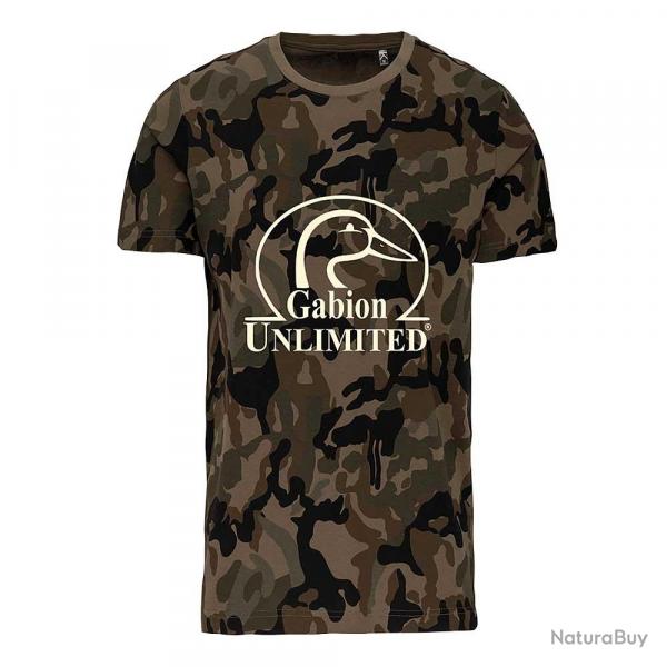 T-shirt camo Woodland 100% coton 145g coupe droite