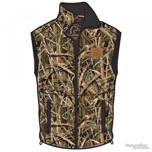 Bodywarmer camo polyester 4 poches fermeture clair nylon