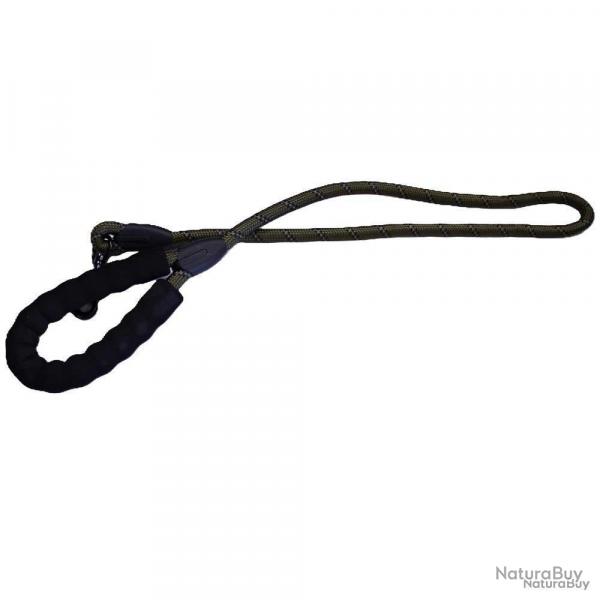 Longe rflchissante nylon kaki 120x1,2cm pour chien