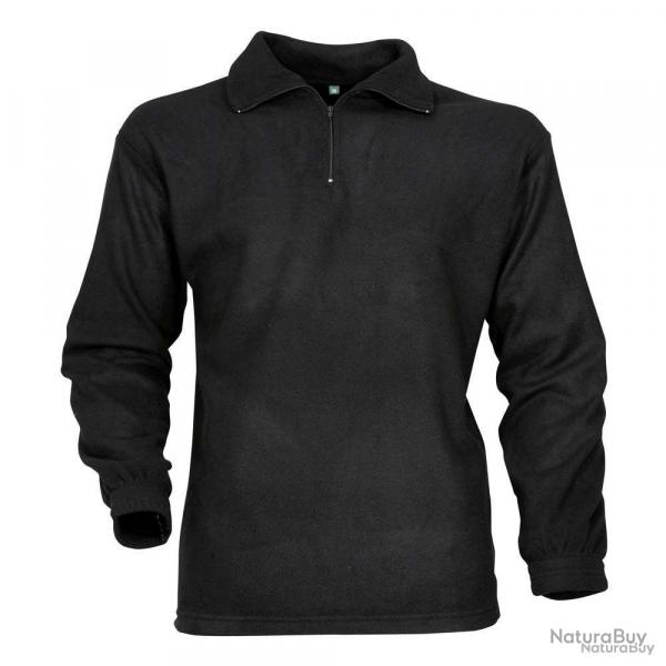 Chemise F1 Polaire Noir 220g/m Col Zipp Polyester TL