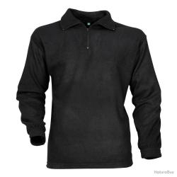Chemise F1 Polaire Noir 220g m² Col Zippé Polyester