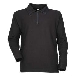 Chemise F1 coton noir 240g m2 col zippé poignets boutonnés