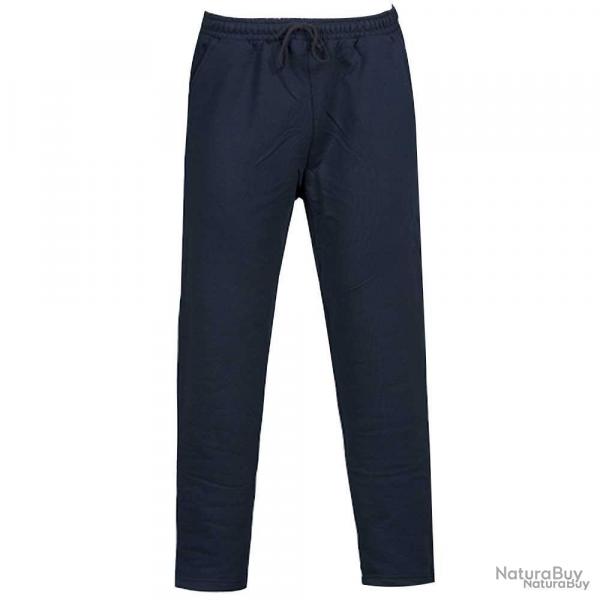 Jogging pantalon molleton marine coton/polyester 3 poches