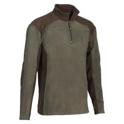 Polo Percussion polaire kaki 220g/m² col zippé renforts TXL