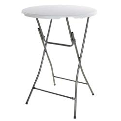 Table de bar ronde blanche Diamètre 80 cm - Hauteur 80 cm - Pliable