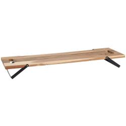 Planche bois acacia 67x20x7cm pieds métal épaisseur 15mm