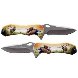 Couteau tactique 19,4cm 3D Grip Chasseur - Lame inox 7,9cm - Manche alu