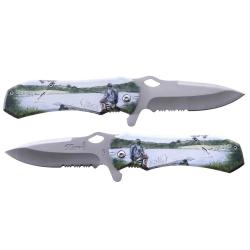 Couteau Tactique 3D Grip Pêcheur Lame Inox 7,9cm Manche Alu 19,4cm