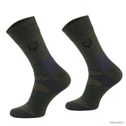 Chaussettes mérino mi-hautes cerf kaki