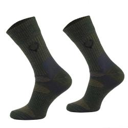 Chaussettes mi-hautes cerf kaki laine mérino 40% polyamide 47 / 50