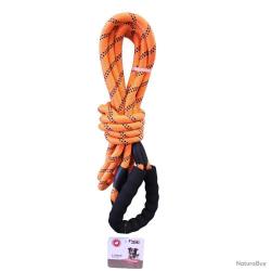 Longe réfléchissante orange nylon avec poignée et mousqueton