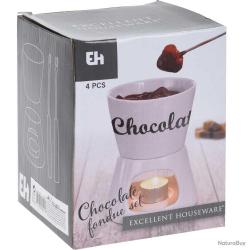 Fondue au chocolat, porcelaine 12x12x15cm
