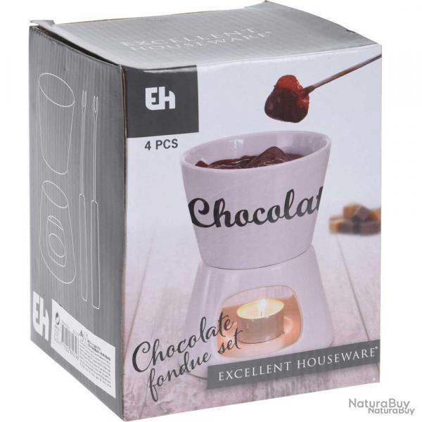 Fondue au chocolat, porcelaine 12x12x15cm