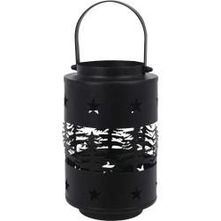 Lanterne fer noir 14,5x12,5x20cm poignée intégrée 350g