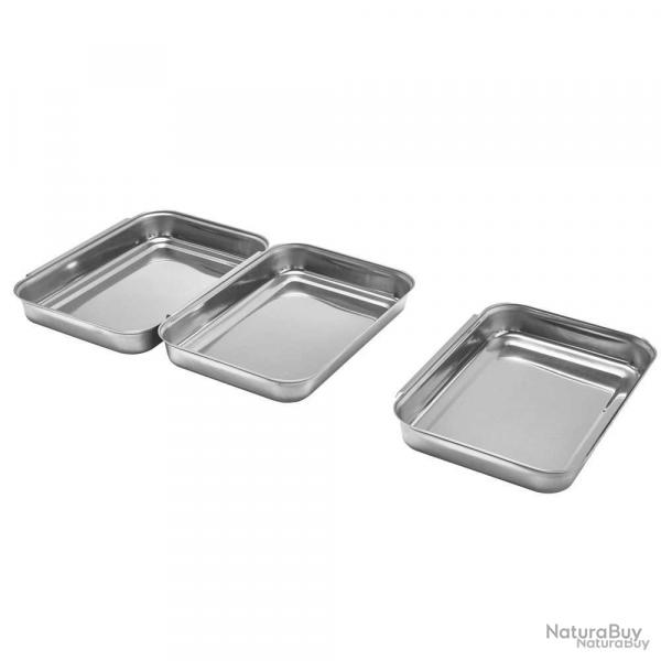 Ensemble pour paner inox 430 - 20,5x15,5x3cm empilable