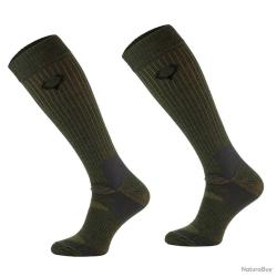 Chaussettes mérino hautes cerf kaki