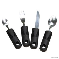 Set 4 pièces : Couverts ergonomiques senior manche épais plastique