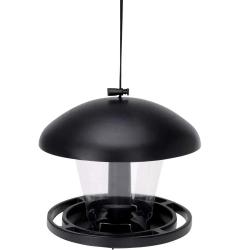 Mangeoire oiseaux transparente 19x17cm avec corde suspension