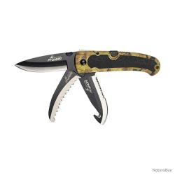 Couteau PROHUNT Keos 3 lames forest 21cm manche caoutchouc antidérapant