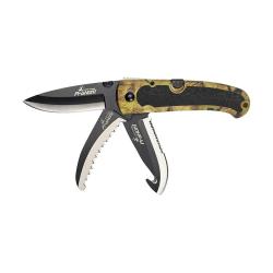 Couteau PROHUNT Keos 3 lames forest 21cm manche caoutchouc antidérapant