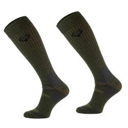 Chaussettes hautes cerf kaki laine mérino 40% - Mixte 39 / 42