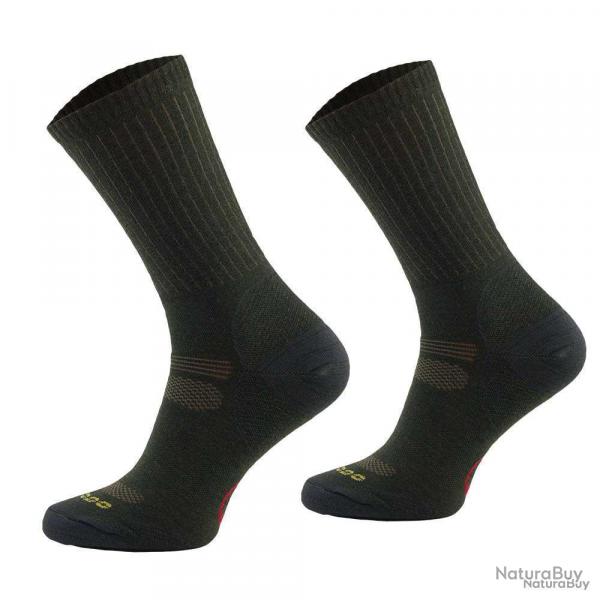 Chaussettes mrino anti-tiques kaki
