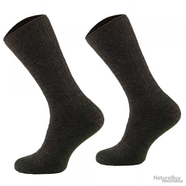 Chaussettes mrino non-comprimantes kaki