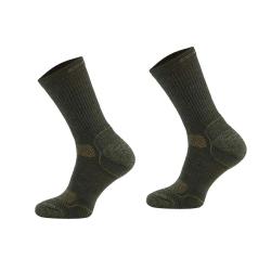 Chaussettes mérino performances kaki 50% laine - Multimatière 43 / 46