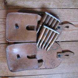 Cartouchière + 2 clips de cartouches 7.5x54 MAS neutralisées (a22)