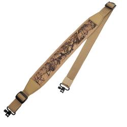 Sangle d'Epaule Rembourrée pour Fusil Réglable 22 à 45" Nylon Etanche Confort Chasse et Tir Kaki