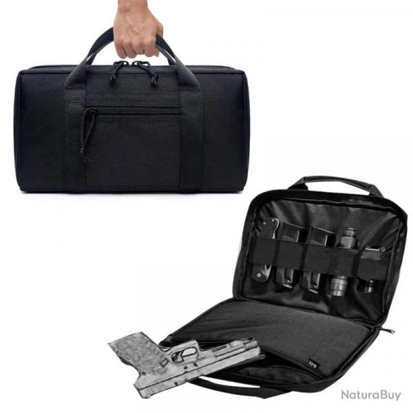 Sac de Tir pour Pistolet tui Souple Tactique 600D Chasse et Tir Sportif Sac de Rangement Lger Noir