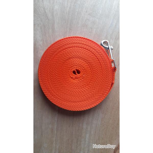 Longe Orange en nylon 10 mtres