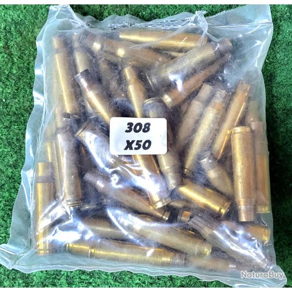 X50 douilles calibre 308 Winchester