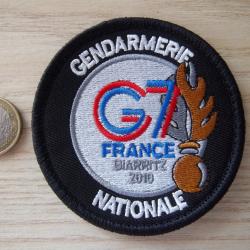 rare ! écusson militaire Gendarmerie G7 Biarritz 2019 insigne collection