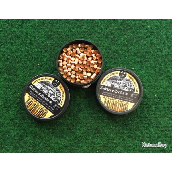 Lot de 300 Amorces canneles Sellier & Bellot 4.0 Revolver poudre noire