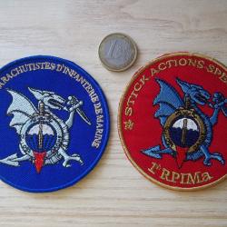 lot militaire 2 écussons 1er régiment de parachutistes d'infanterie de marine Bayonne