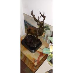 Imposant bronze de pierre jules Mène le brame du cerf