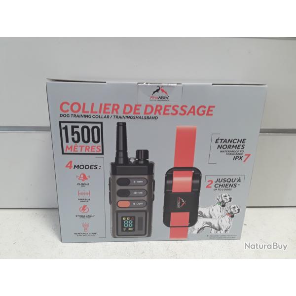 Collier de dressage Prohunt 1500 metres + tlcommande cloche, vibreur, stimulation, reperage visuel